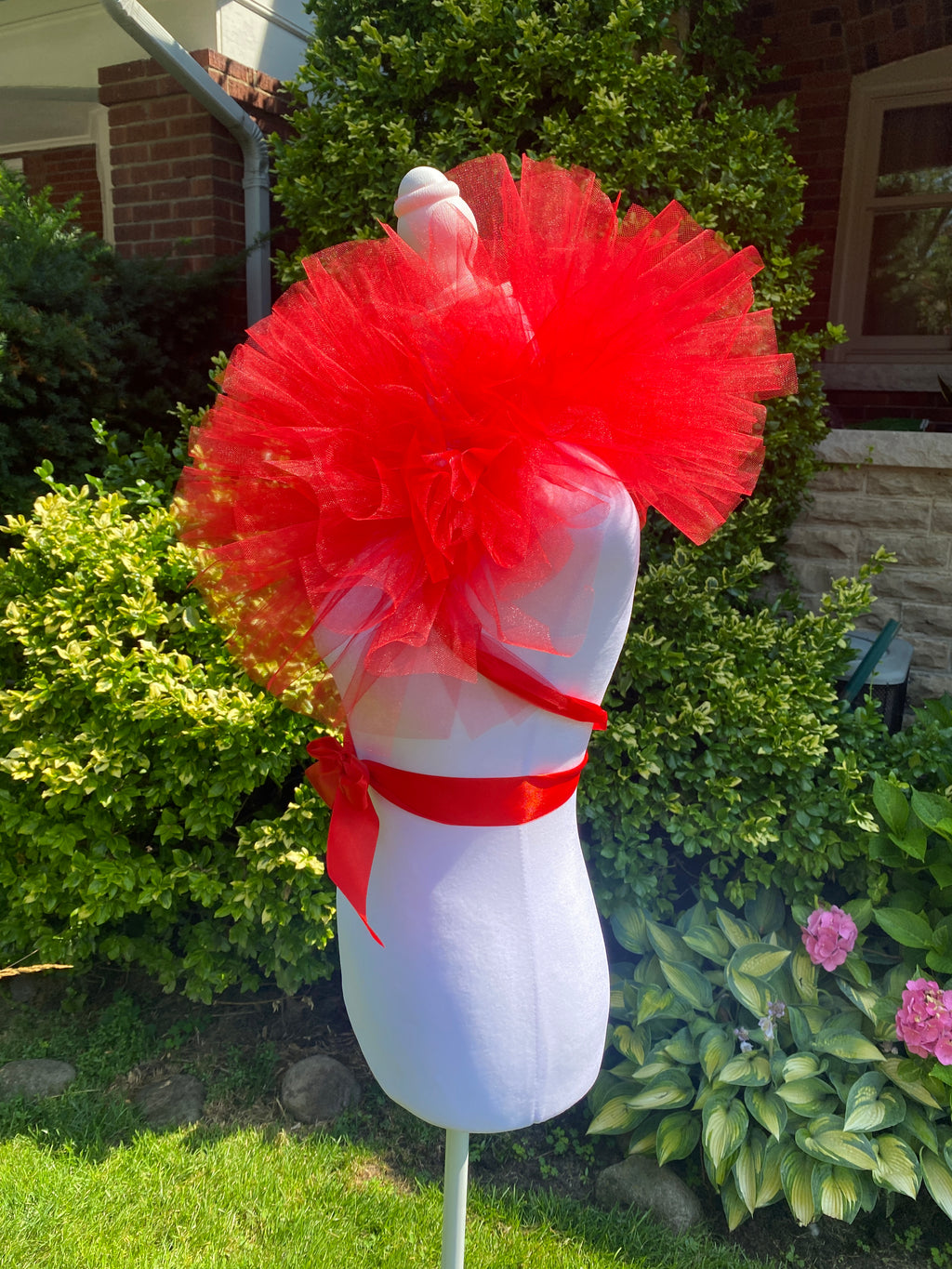 Red Tulle Boa Collar