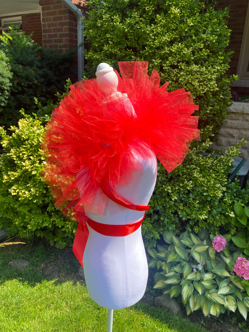 Red Tulle Boa Collar