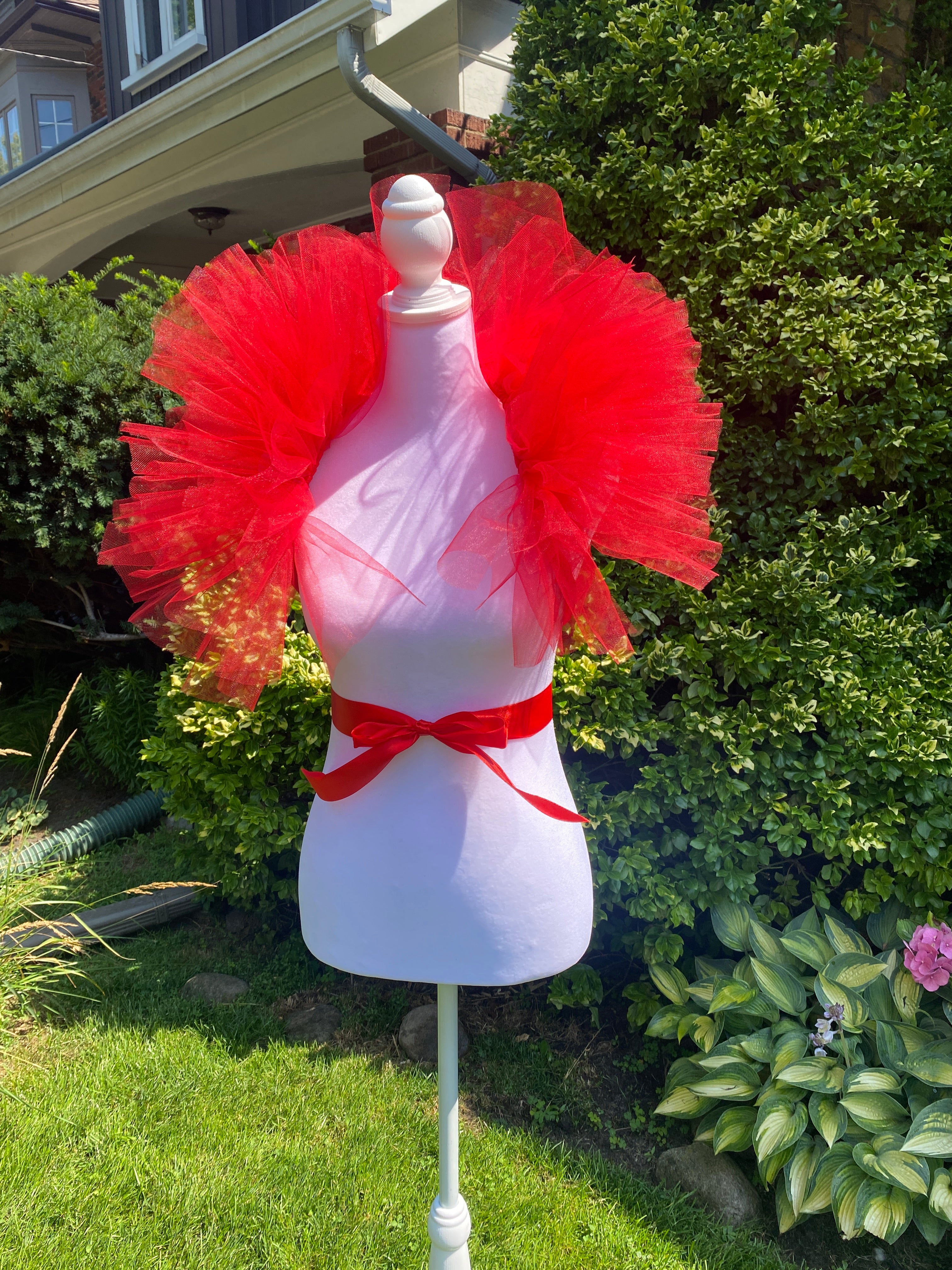 Red Tulle Boa Collar