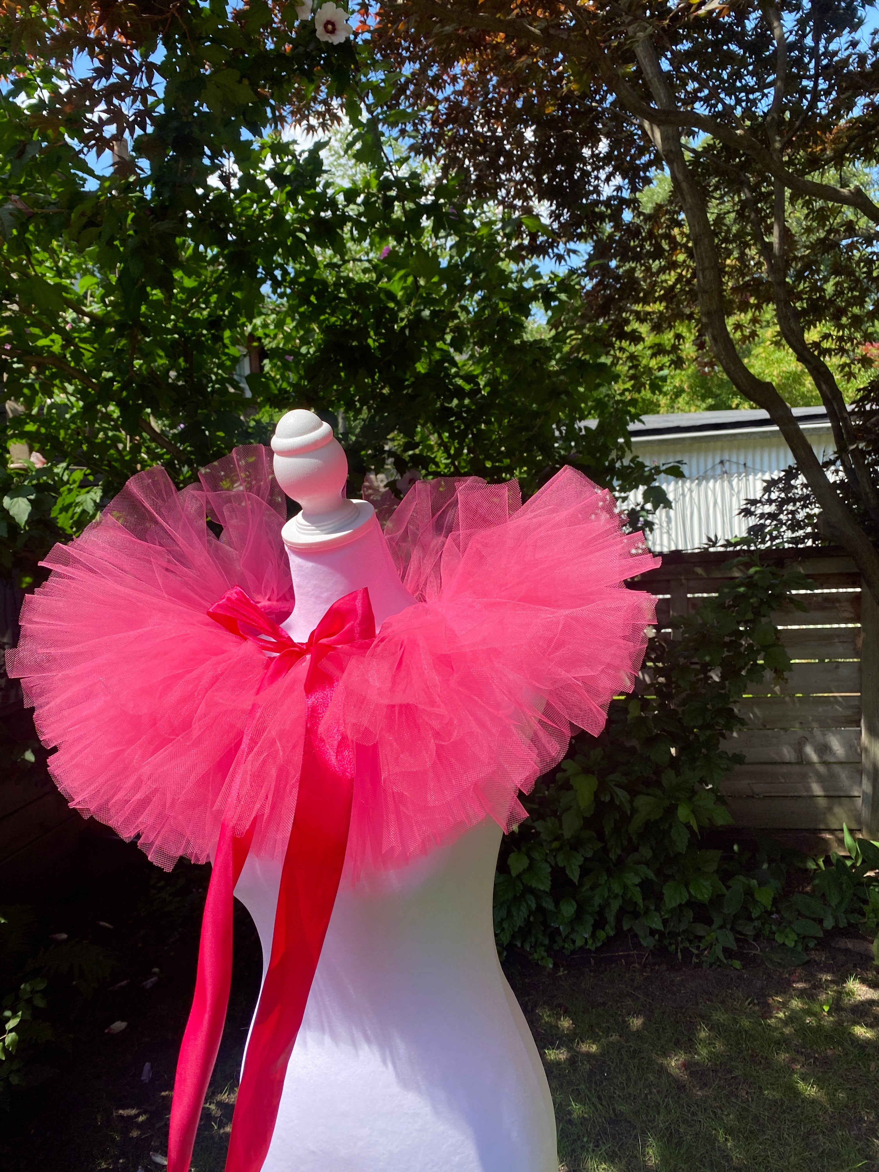 Hot Pink Tulle Clown Collar & Neck Ruffle