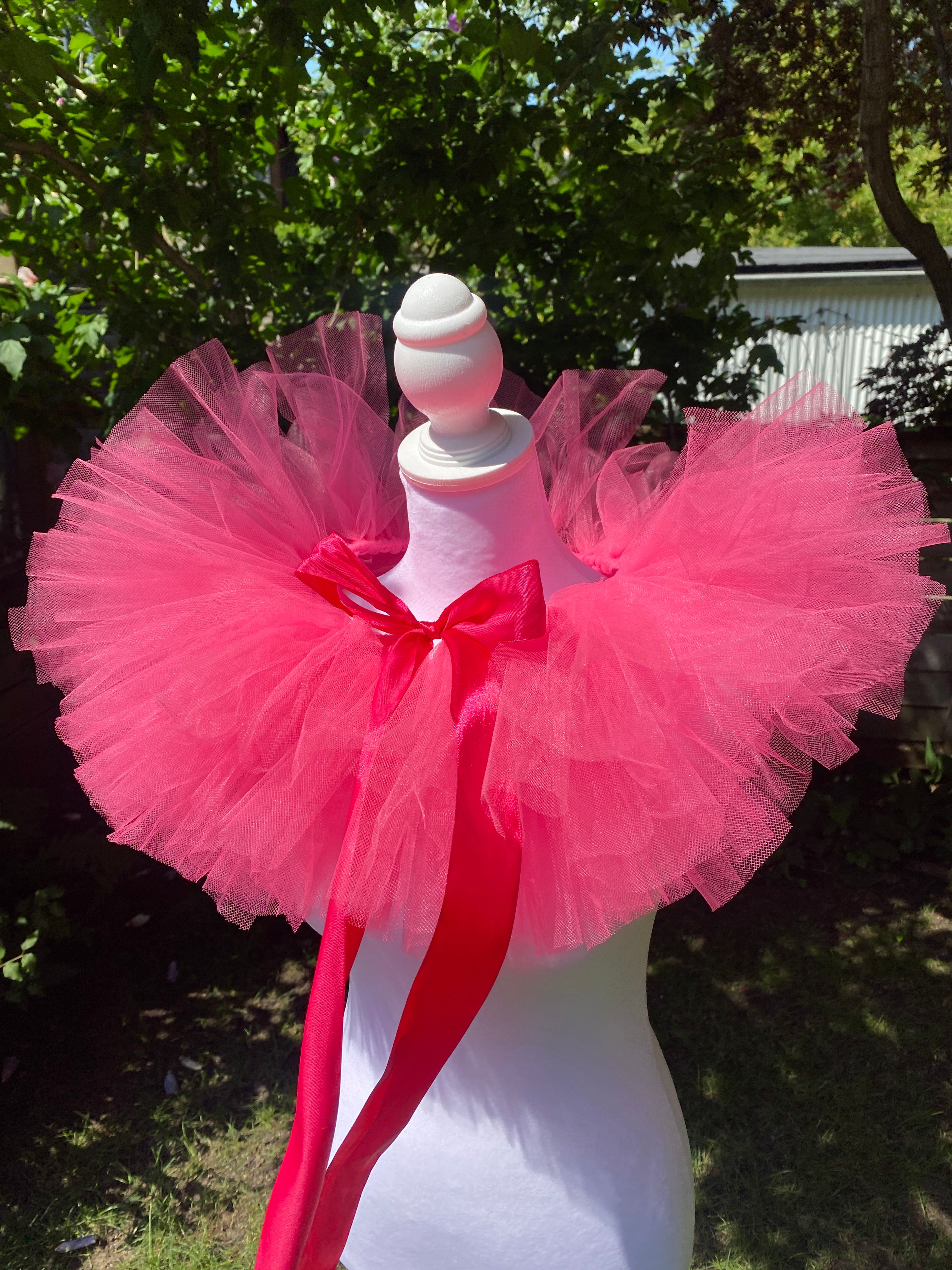 Hot Pink Tulle Clown Collar & Neck Ruffle