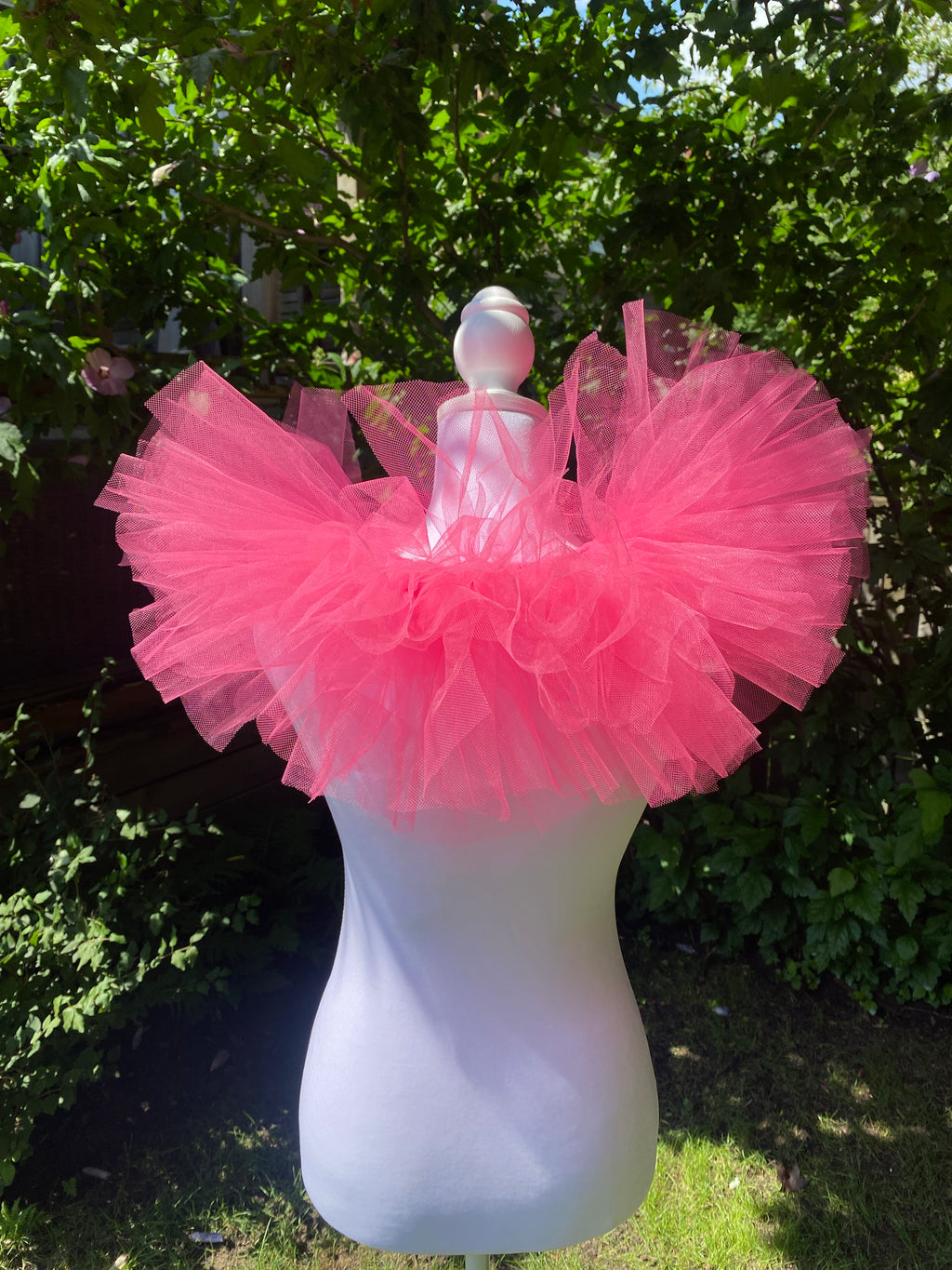 Hot Pink Tulle Clown Collar & Neck Ruffle