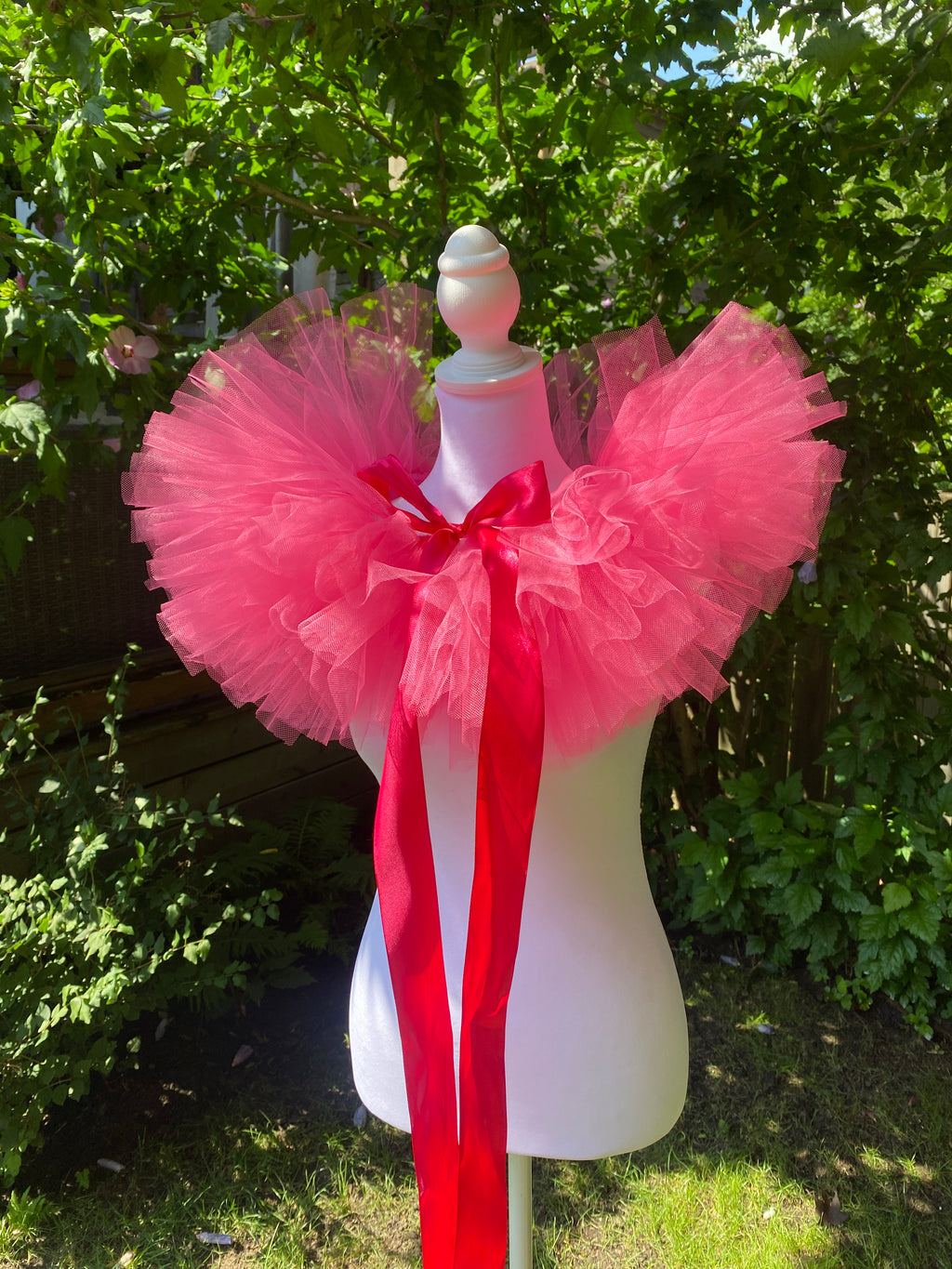 Hot Pink Tulle Clown Collar & Neck Ruffle