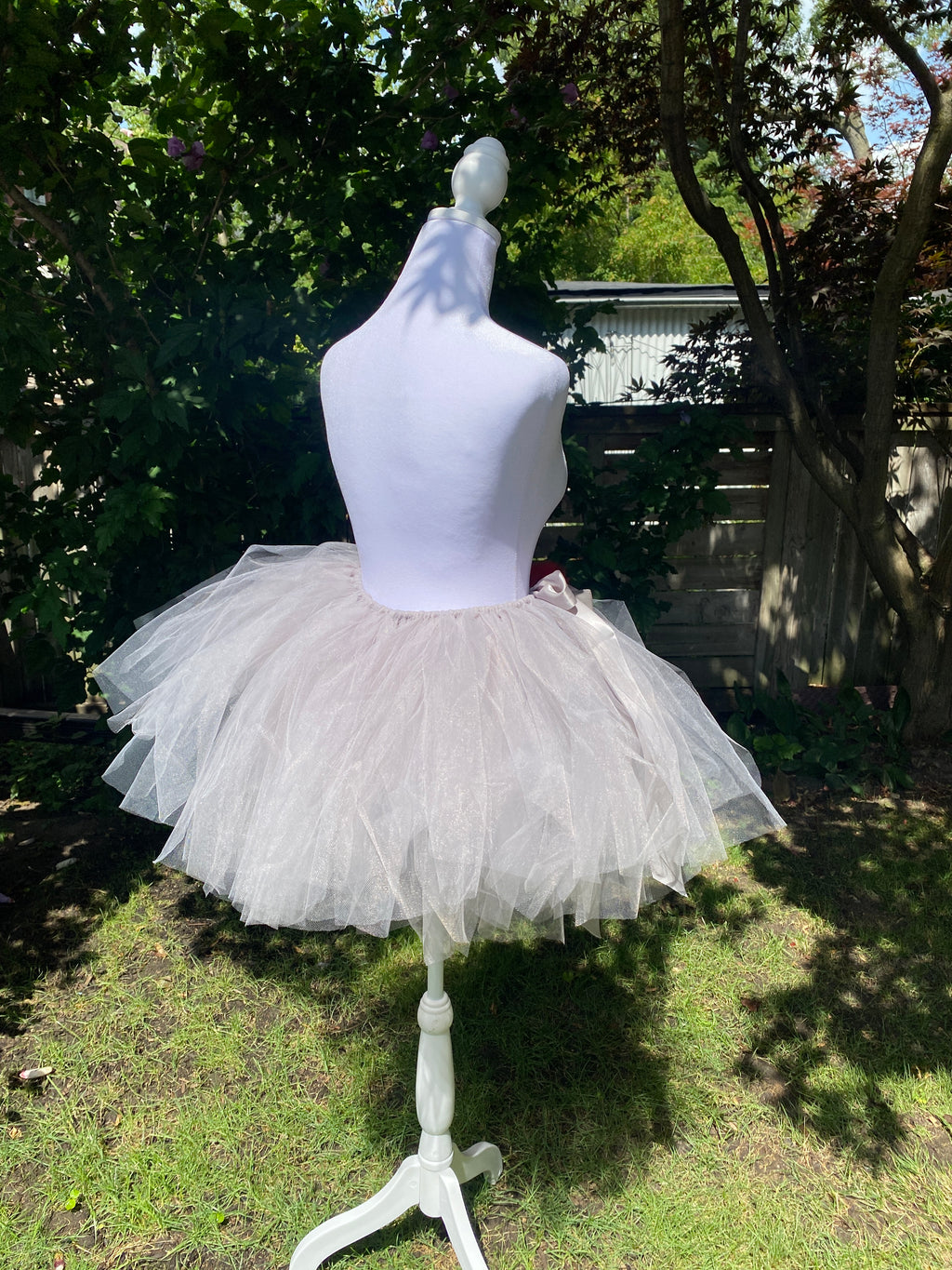 Pennywise Clown Tutu – Grey Tulle with Removable Red Pom Poms