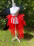 Red Pixie Cut Half Tutu — Adult Train, Tail, Bustle & Overskirt