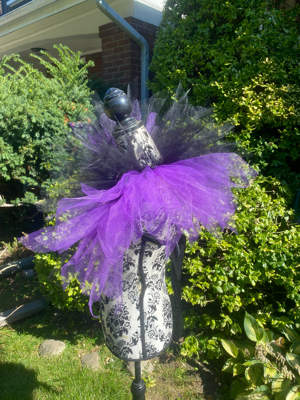 Black Purple Pixie Cut Tulle Collar, Evil Queen Witch Costume Accessory, Villain Cosplay