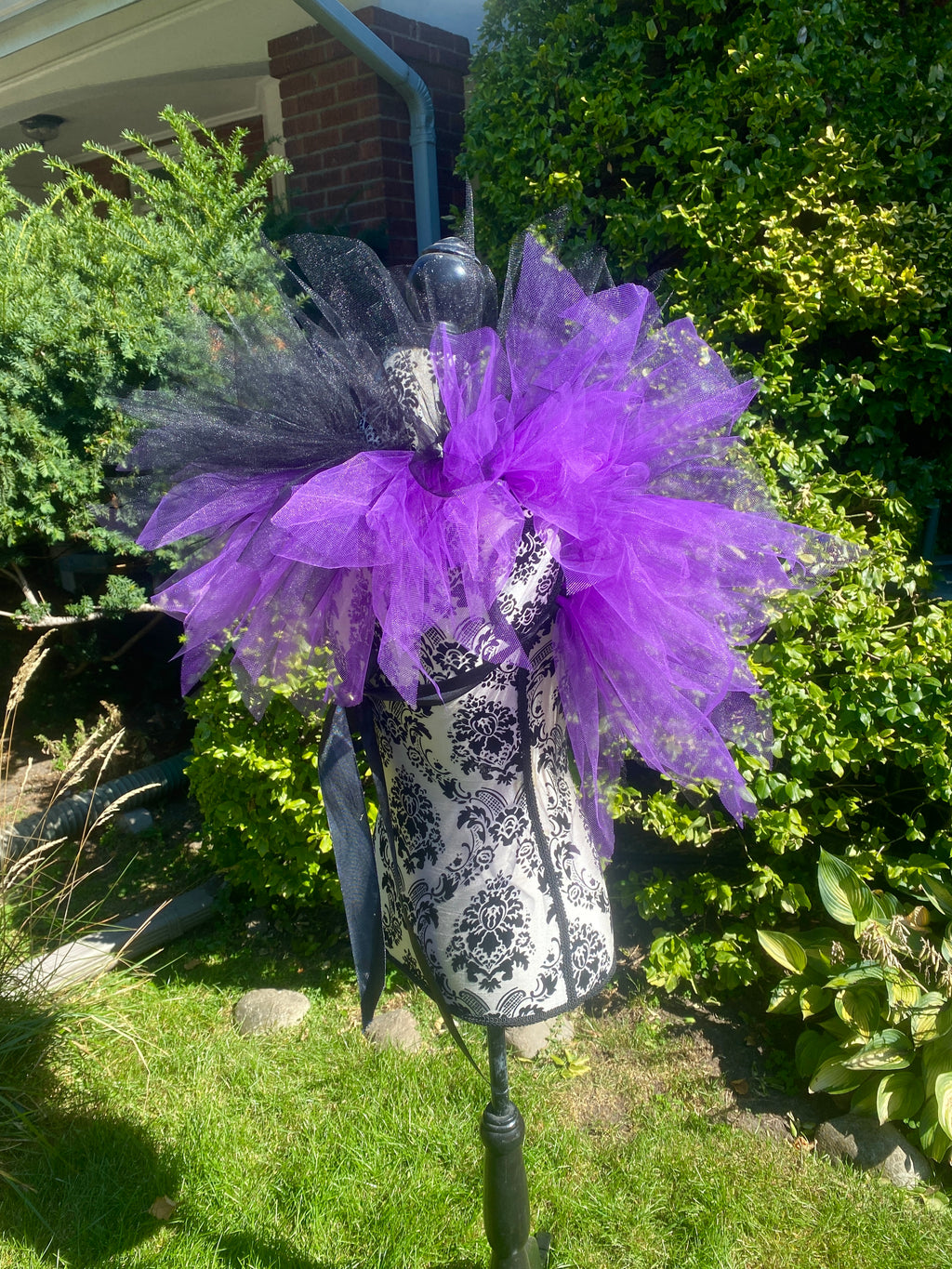 Black Purple Pixie Cut Tulle Collar, Evil Queen Witch Costume Accessory, Villain Cosplay