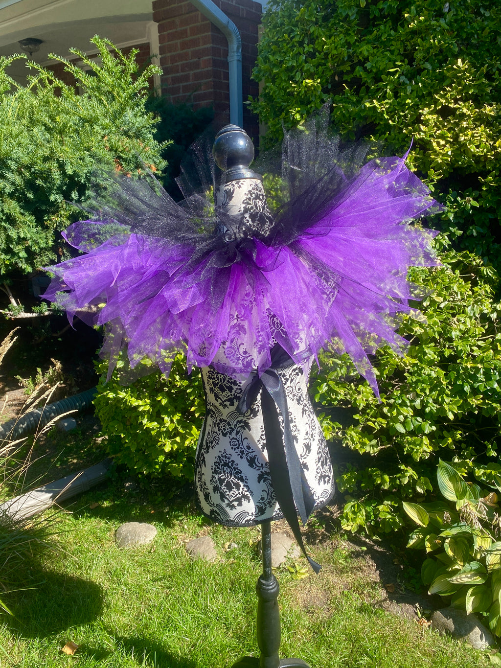 Black Purple Pixie Cut Tulle Collar, Evil Queen Witch Costume Accessory, Villain Cosplay
