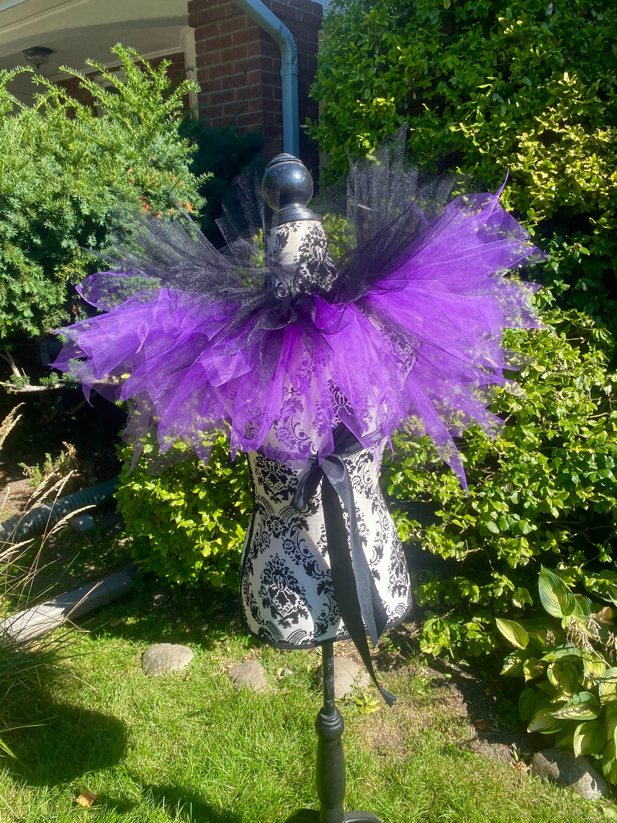 Black Purple Pixie Cut Tulle Collar, Evil Queen Witch Costume Accessory, Villain Cosplay