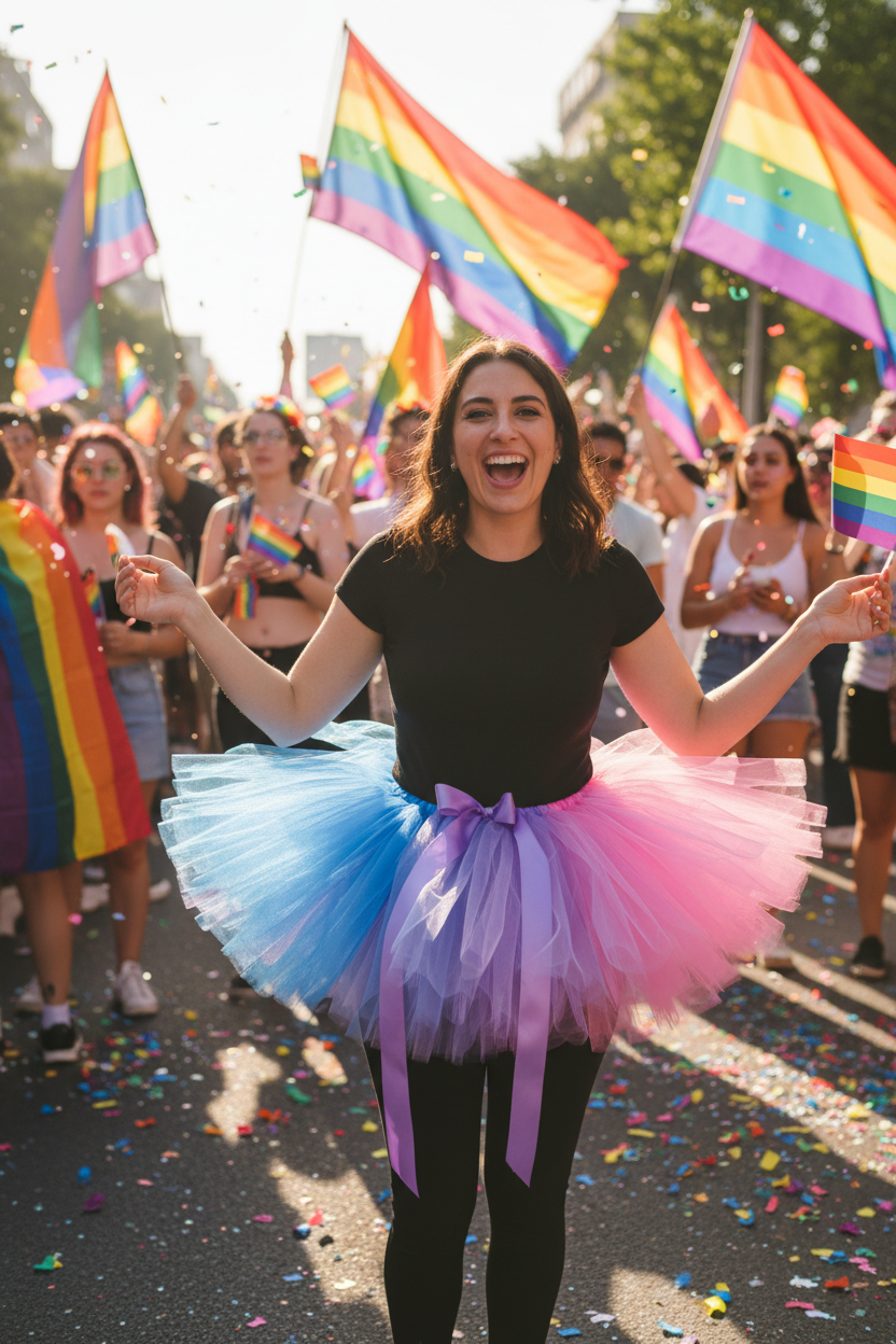 Blue Purple Pink Tutu at Pride