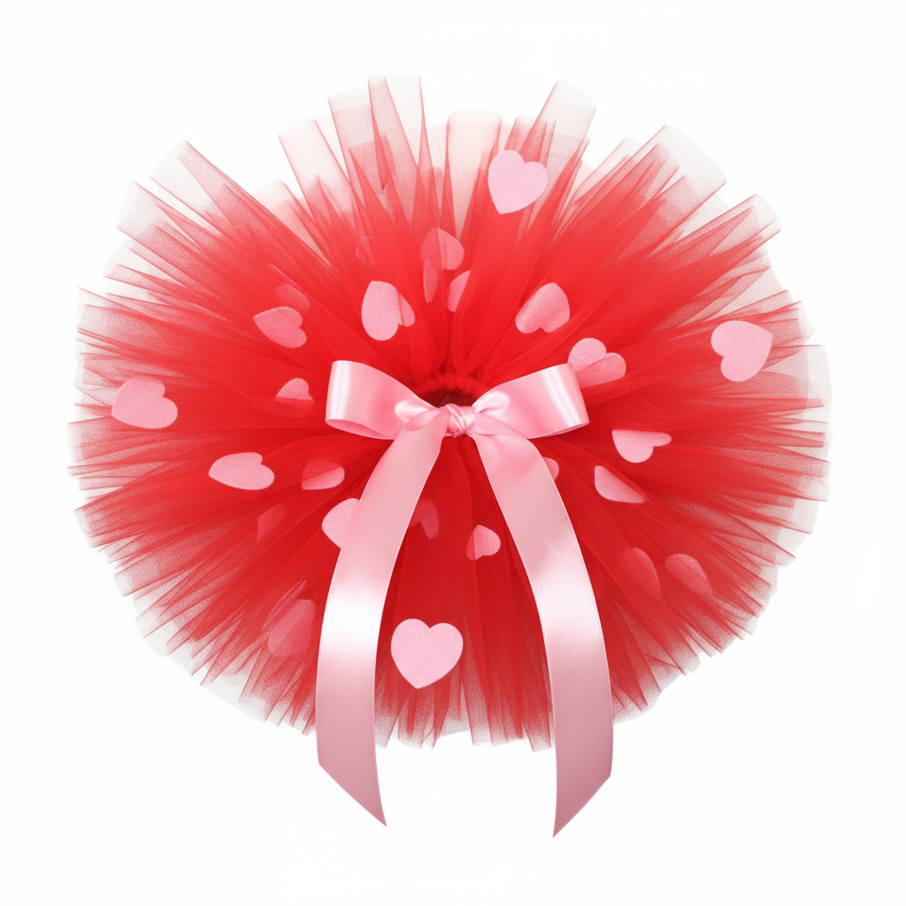 Girl's Heart Tutu Close-up - Scattered Hearts