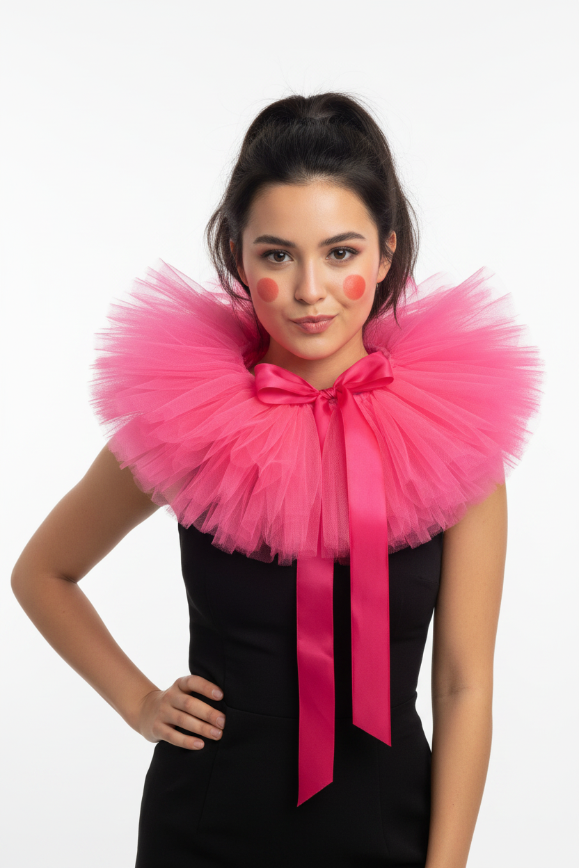 Hot Pink Clown Collar - 1.5" Ribbon