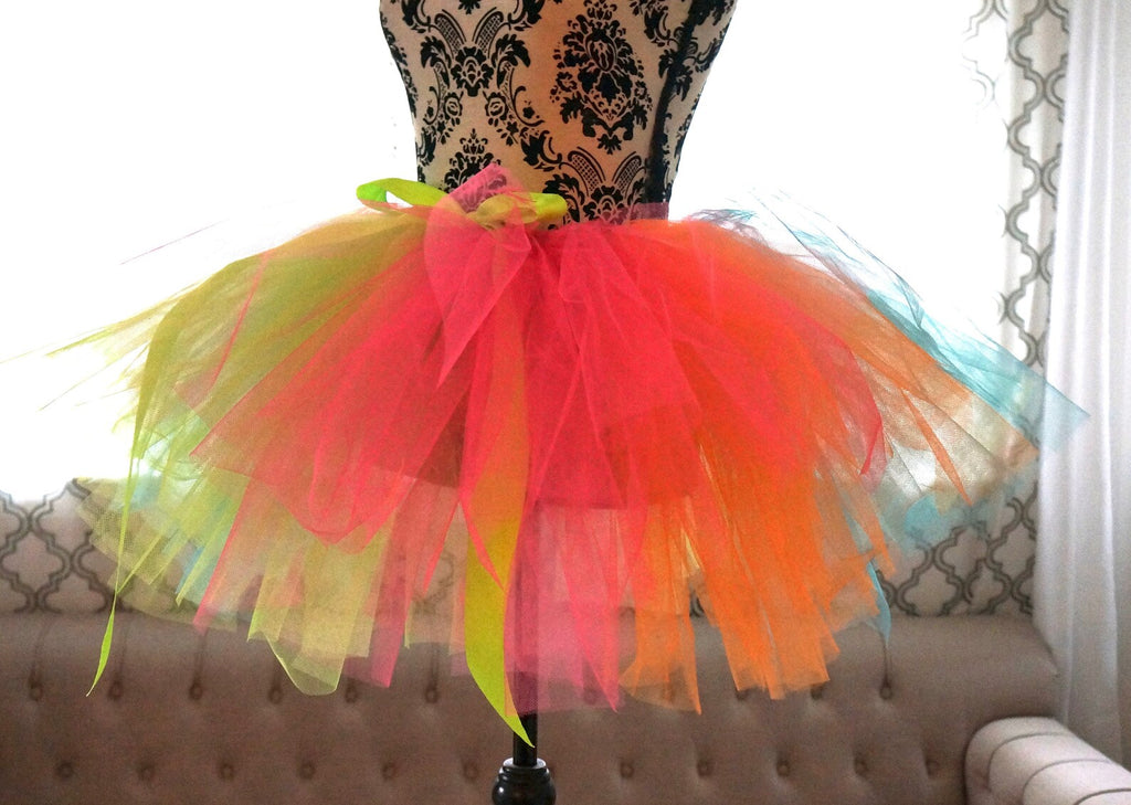 Neon Rainbow Adult Tutu Skirt