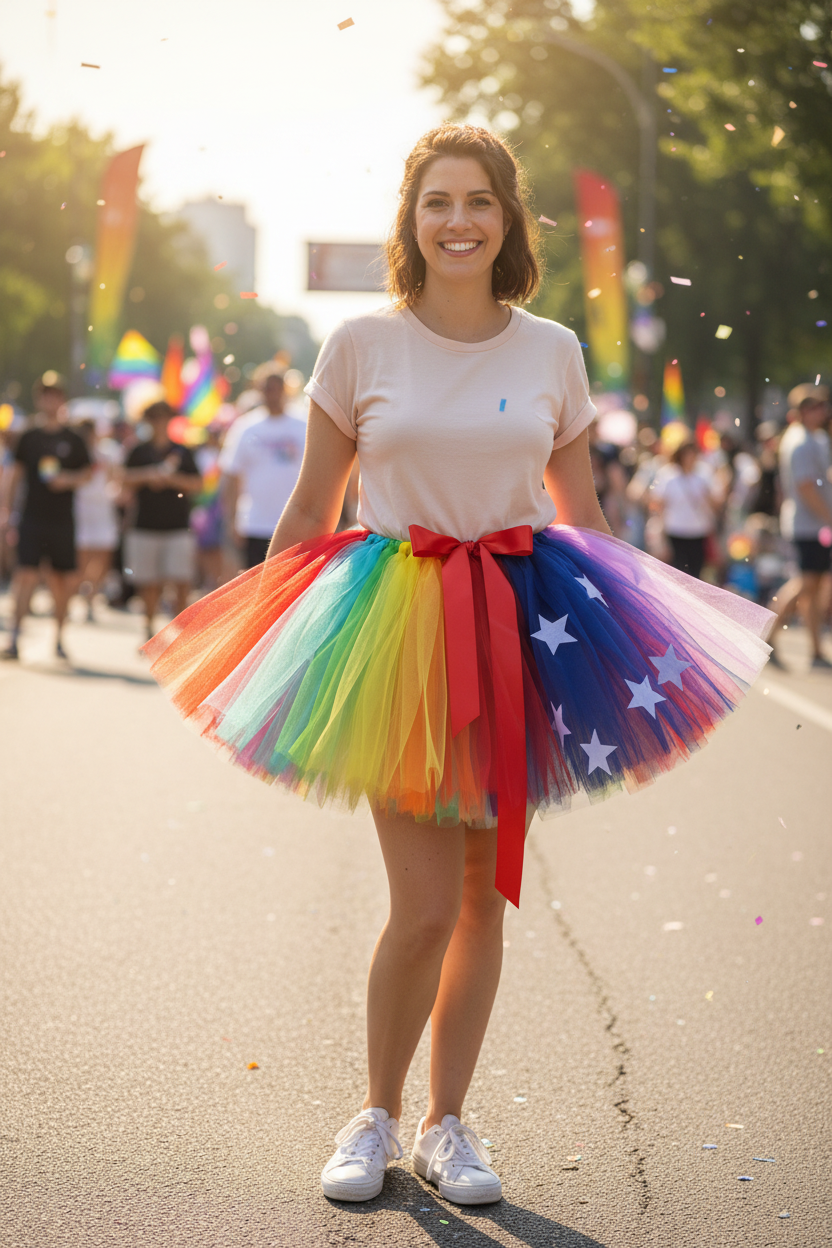 USA Pride Flag Tutu on a person